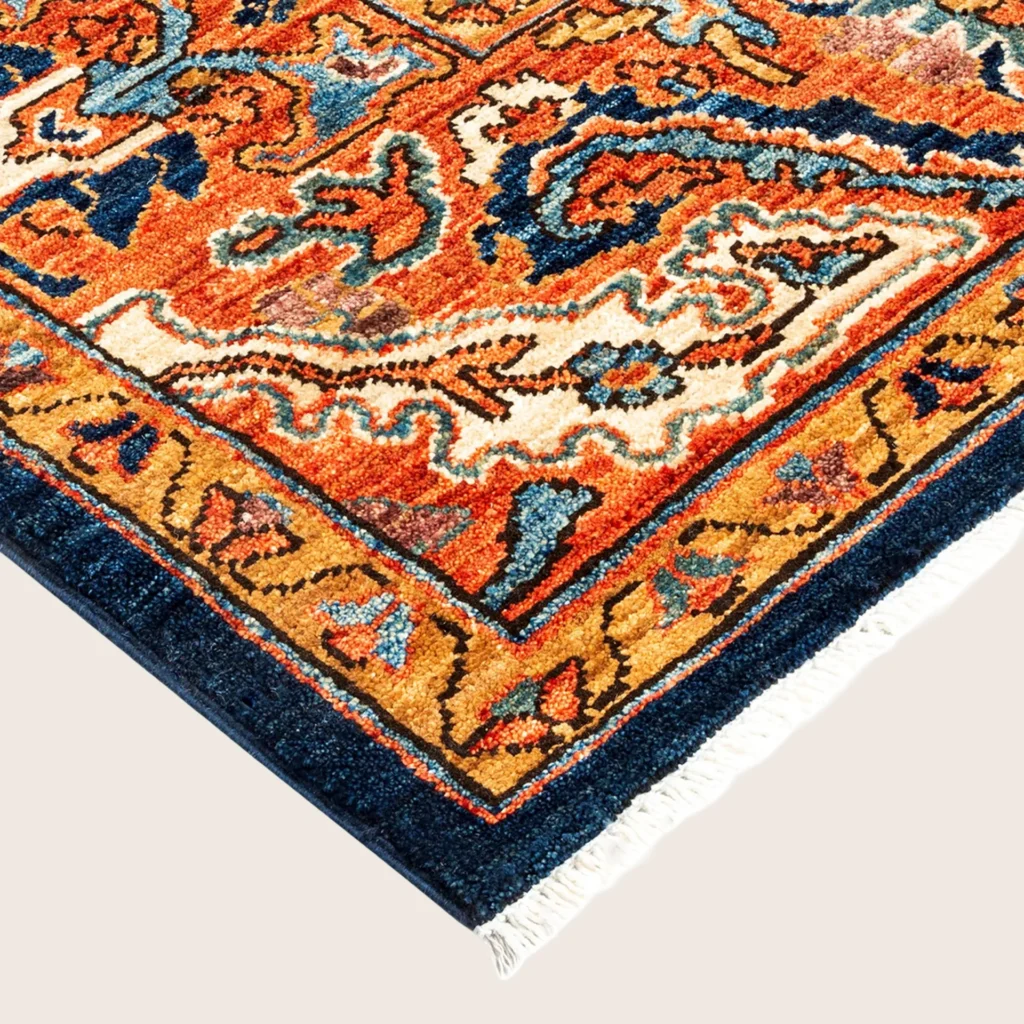 Blue & Red Traditional Serapi Wool Rug