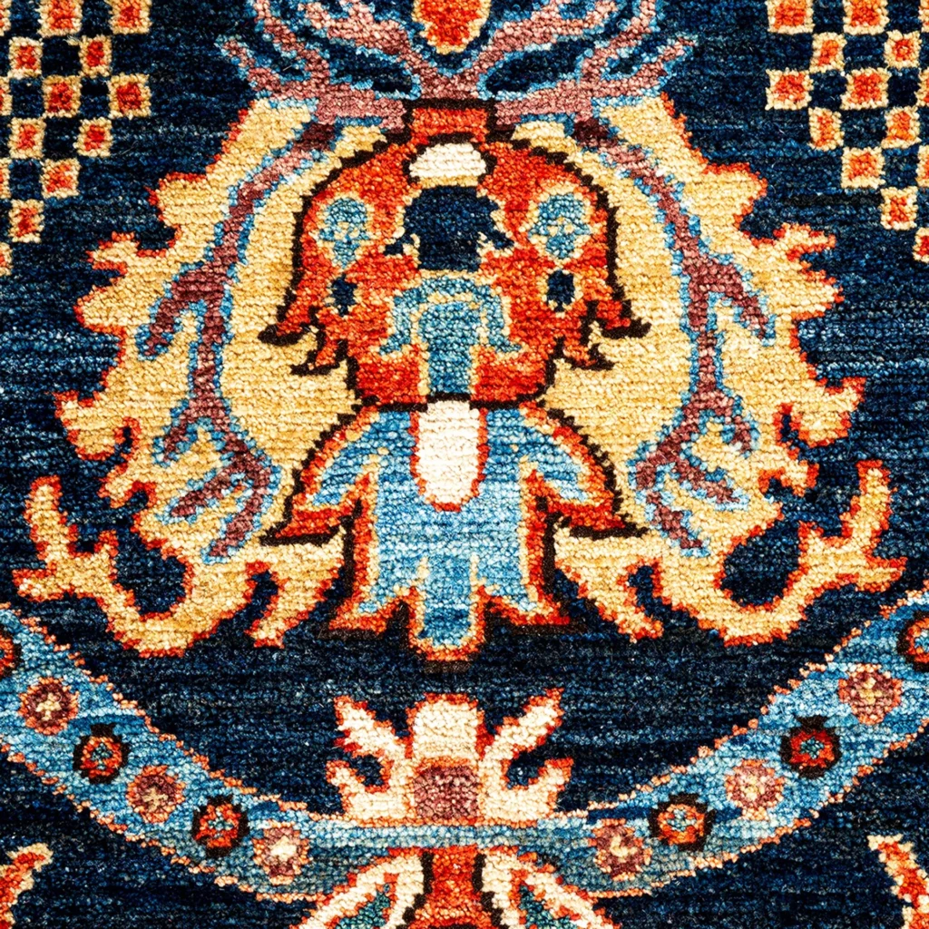 Blue & Red Traditional Serapi Wool Rug