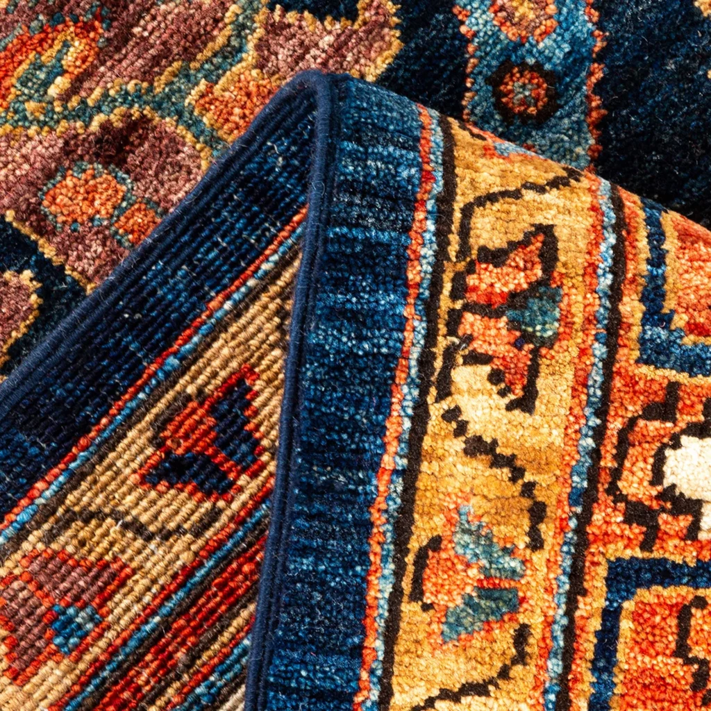 Blue & Red Traditional Serapi Wool Rug