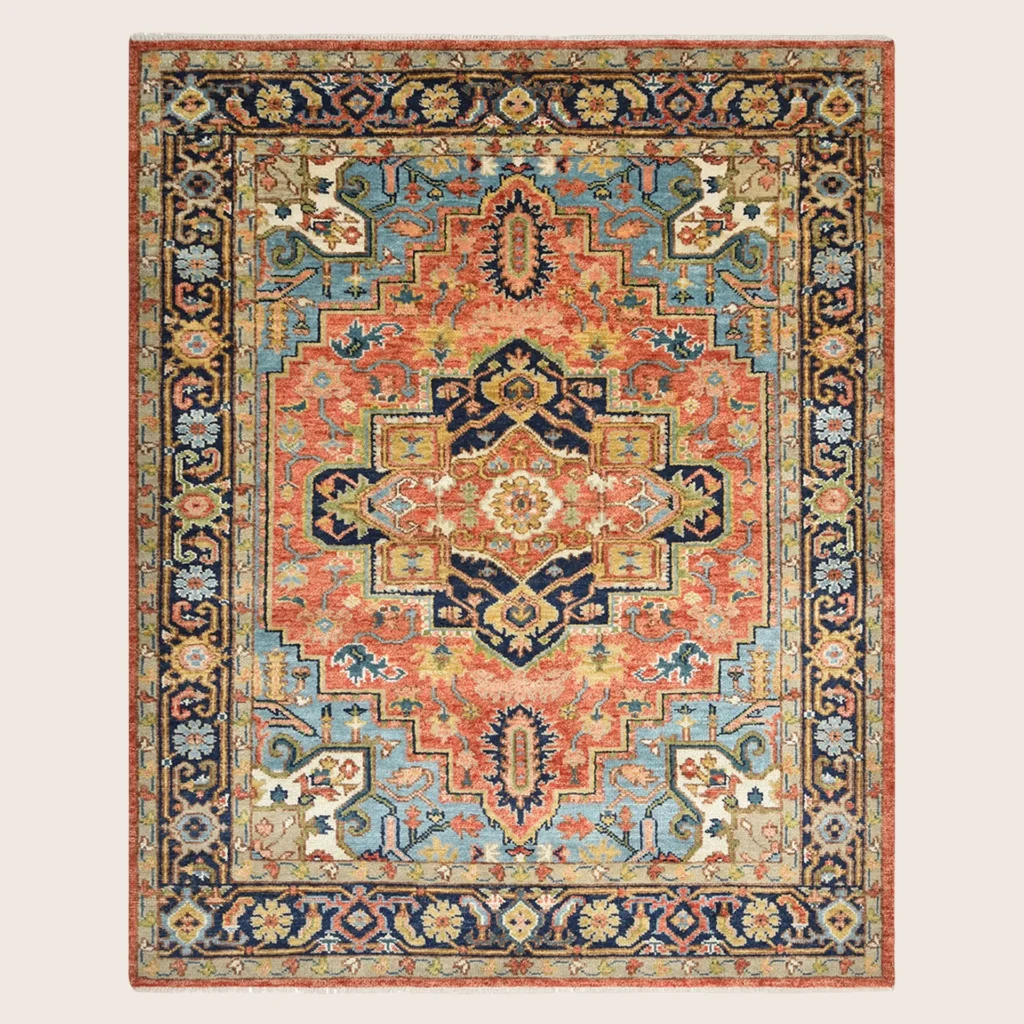 Red Traditional Turkman Wool Rug